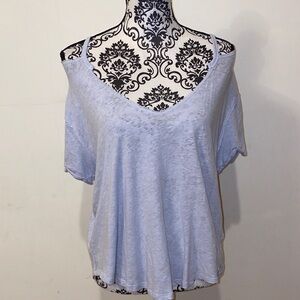 3/$45 We The Free Light Blue Cold Shoulder Linen Top Size Small New With Tags